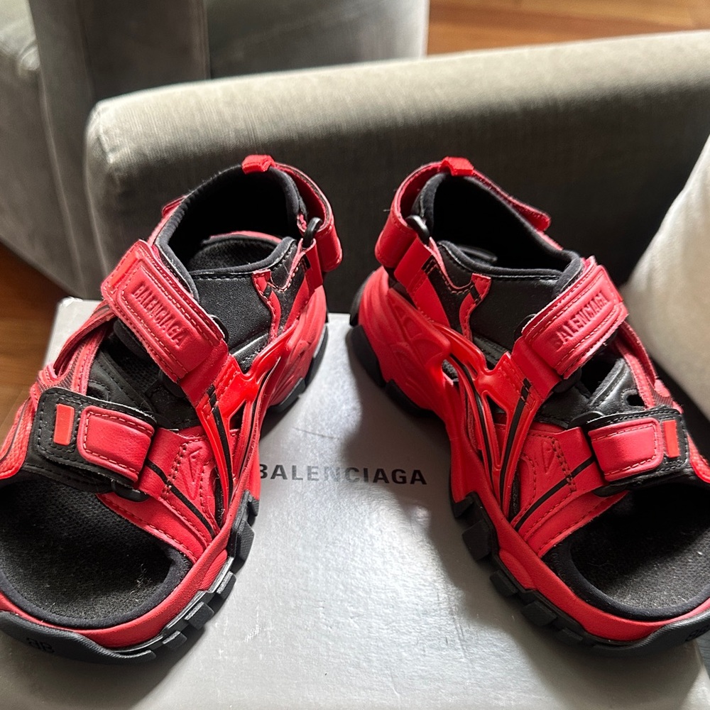 Balenciaga Kids Black and Red Sandals